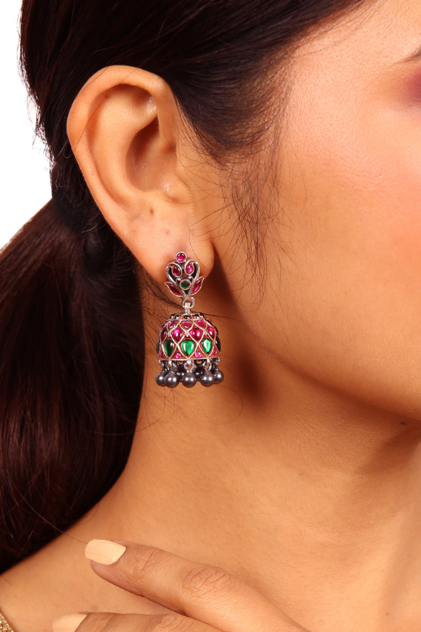 Ashay Jhumka - 925 silver oxidized