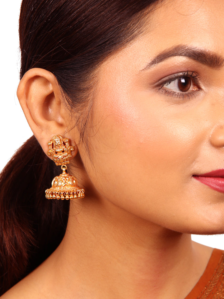 Atulya Jhumka - 925 silver gold polish