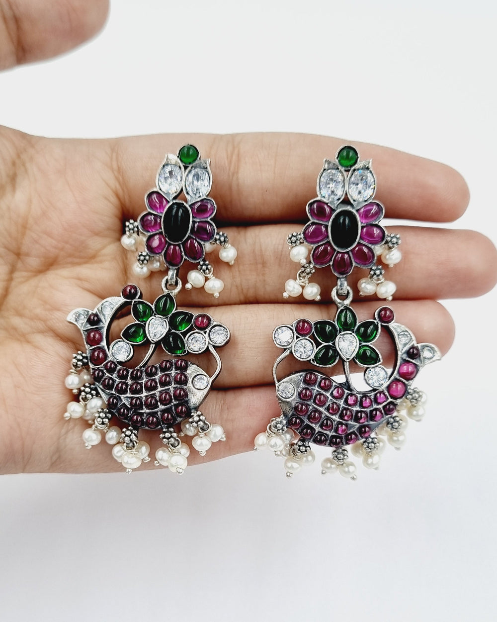 Sterling silver Earring, Unique collections, 925 Silver jewelry, Festival, wedding jewelry, Navarathri, Christmas, Gifts