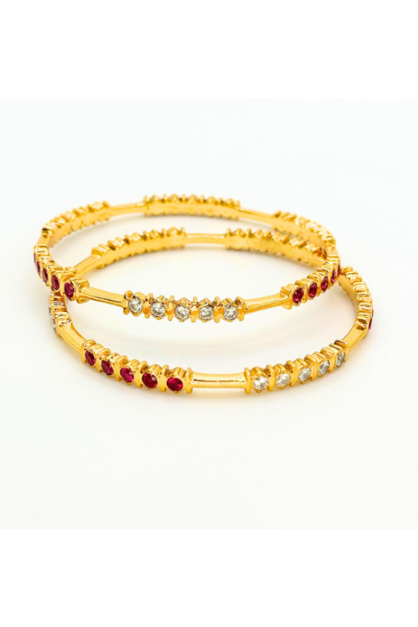 925 silver gold plated - Lightweight Bangle 2.5 size