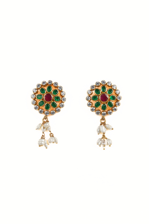 Bhargavi Necklace - 925 silver gold polish