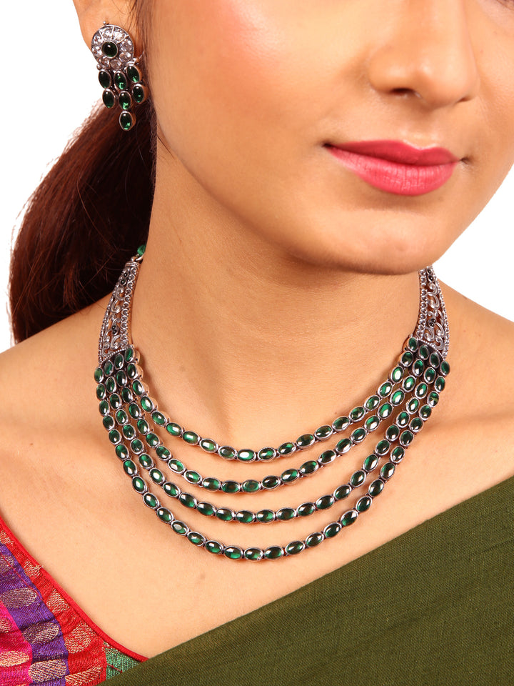 Bhavani Necklace - 925 silver oxidized
