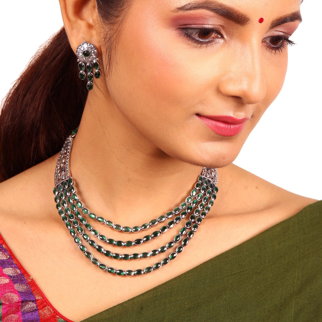 Bhavani Necklace - 925 silver oxidized