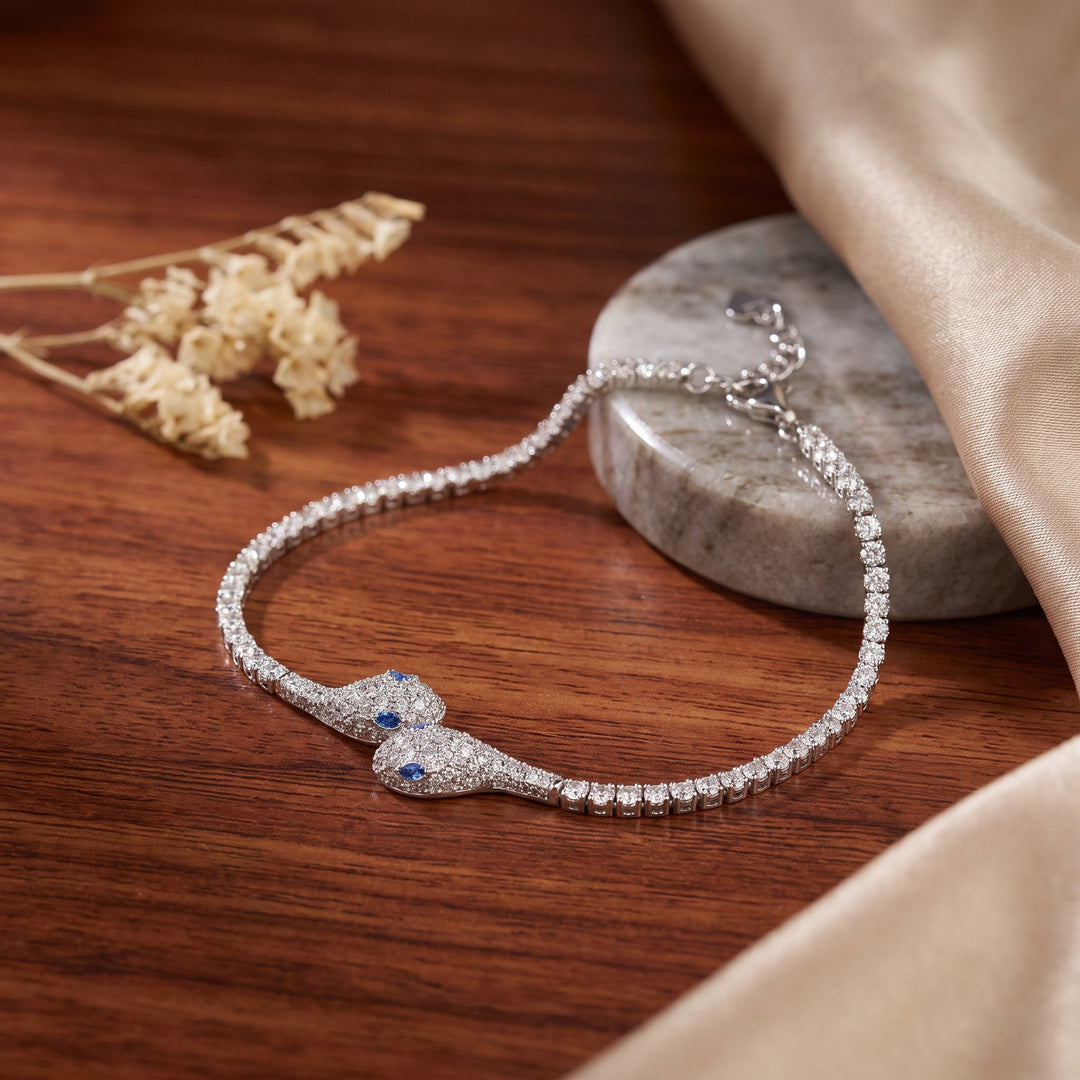 Sterling silver Isha snake bracelet