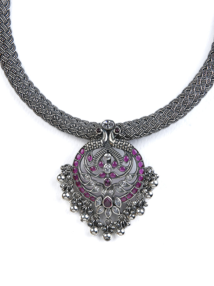 Brinda Necklace - 925 oxidized silver
