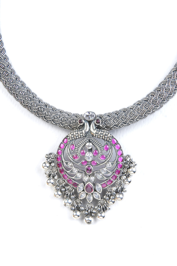 Brinda Necklace - 925 oxidized silver