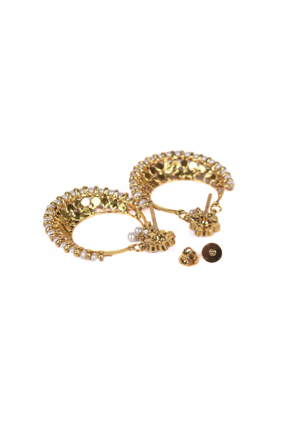 Vaani Chandbali Earring-925 silver gold polish