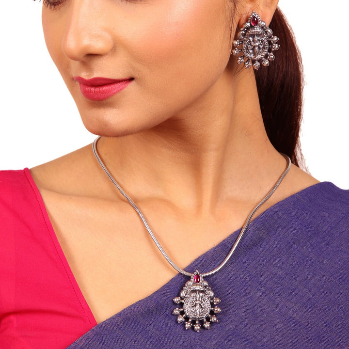 Charmi Necklace - 925 oxidized silver
