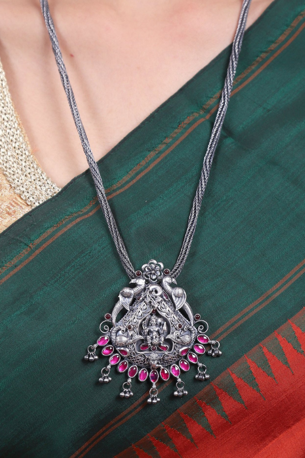 Charvi Necklace - 925 oxidized silver