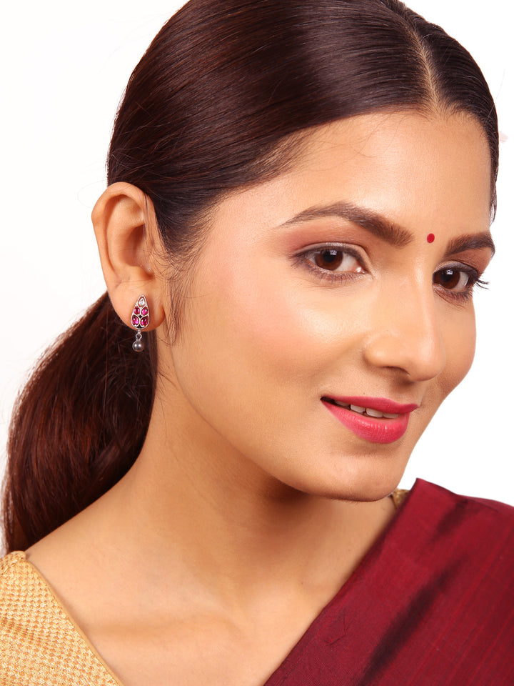 Charvi Stud-925 silver (Oxidized)-Earrings