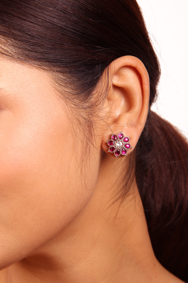 Kalpana Stud-925 silver oxidized