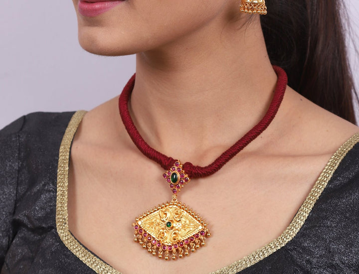 Daamini Necklace - 925 silver gold polish