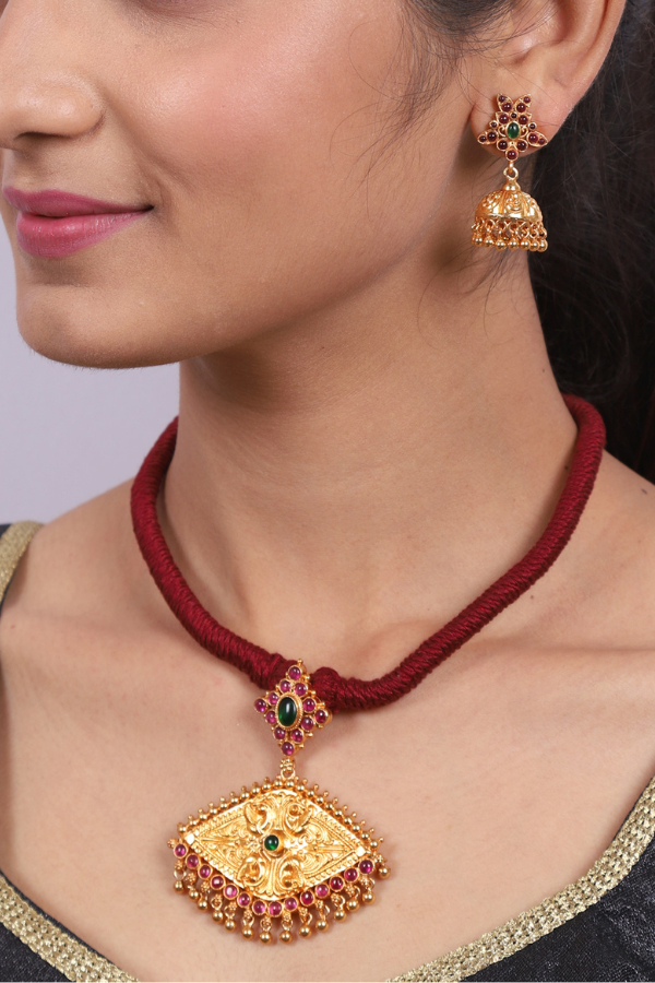 Daamini Necklace - 925 silver gold polish