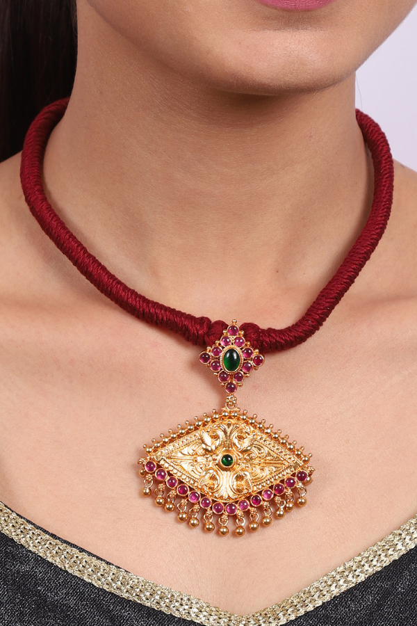 Daamini Necklace - 925 silver gold polish