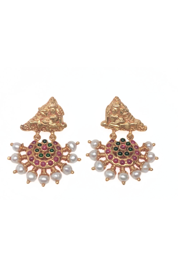 Deeptha Earring - 925 silver gold polish