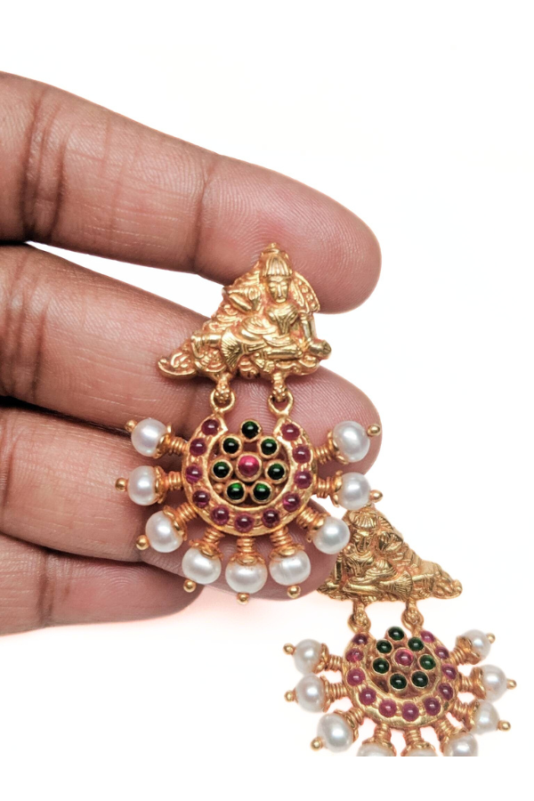 Deeptha Earring - 925 silver gold polish