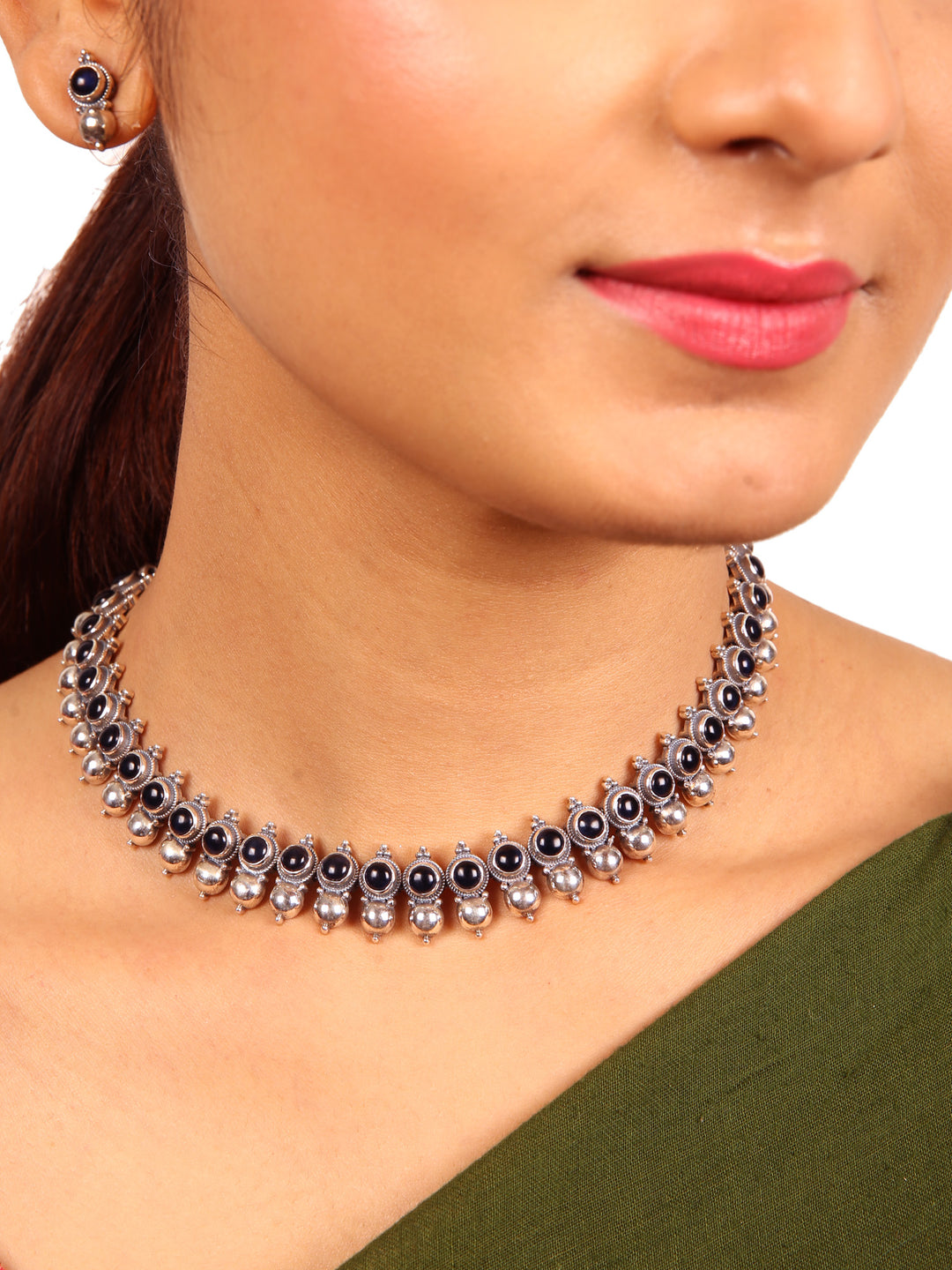 Deewena Necklace - 925 oxidized silver