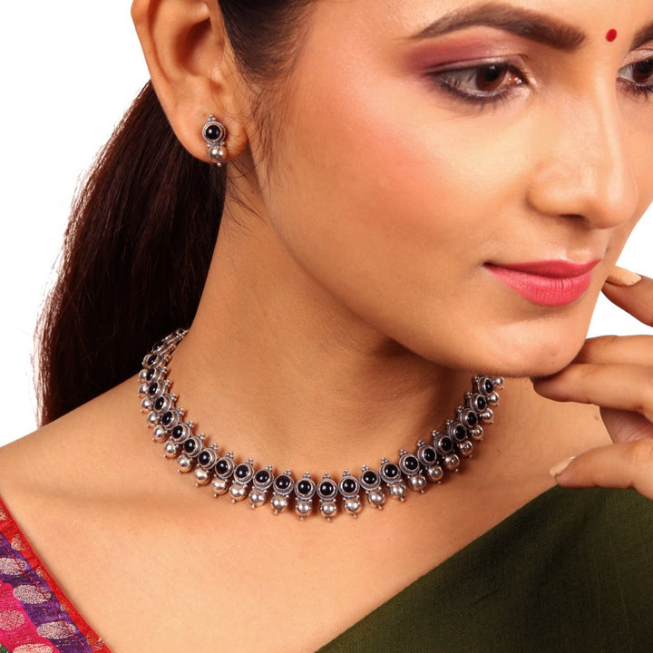 Deewena Necklace - 925 oxidized silver