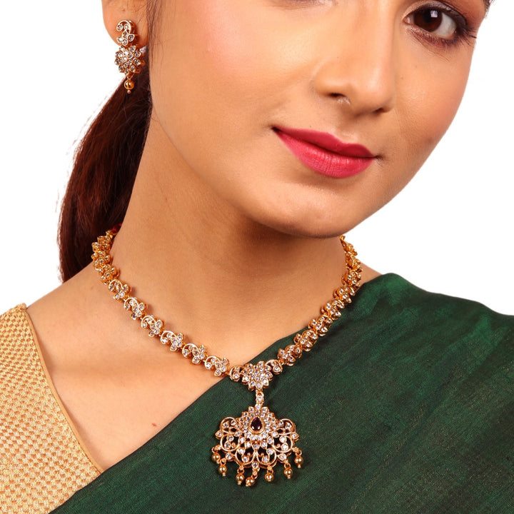 Devi Necklace - 925 silver gold polish