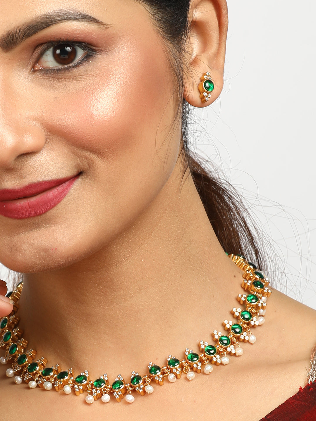 Devika Necklace - 925 silver gold polish