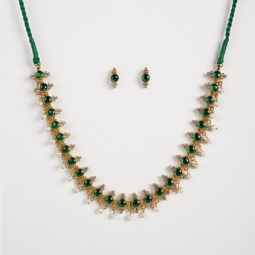 Devika Necklace - 925 silver gold polish