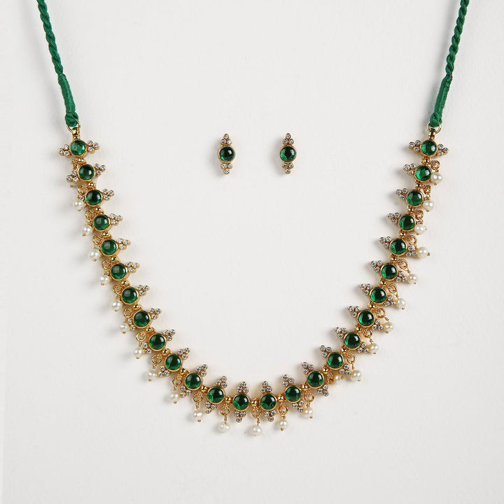 Devika Necklace - 925 silver gold polish