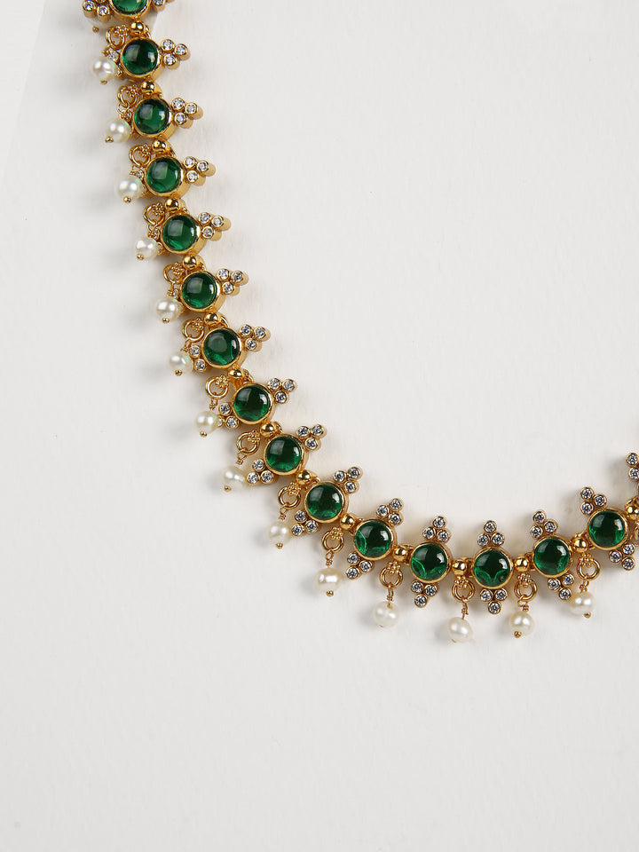 Devika Necklace - 925 silver gold polish