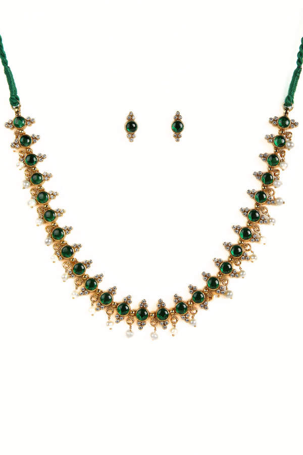 Devika Necklace - 925 silver gold polish