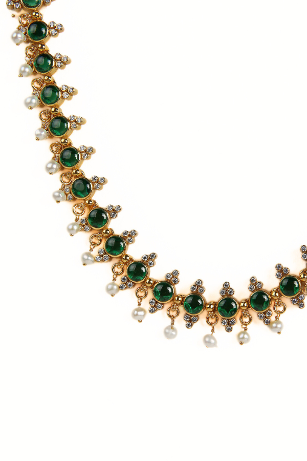 Devika Necklace - 925 silver gold polish