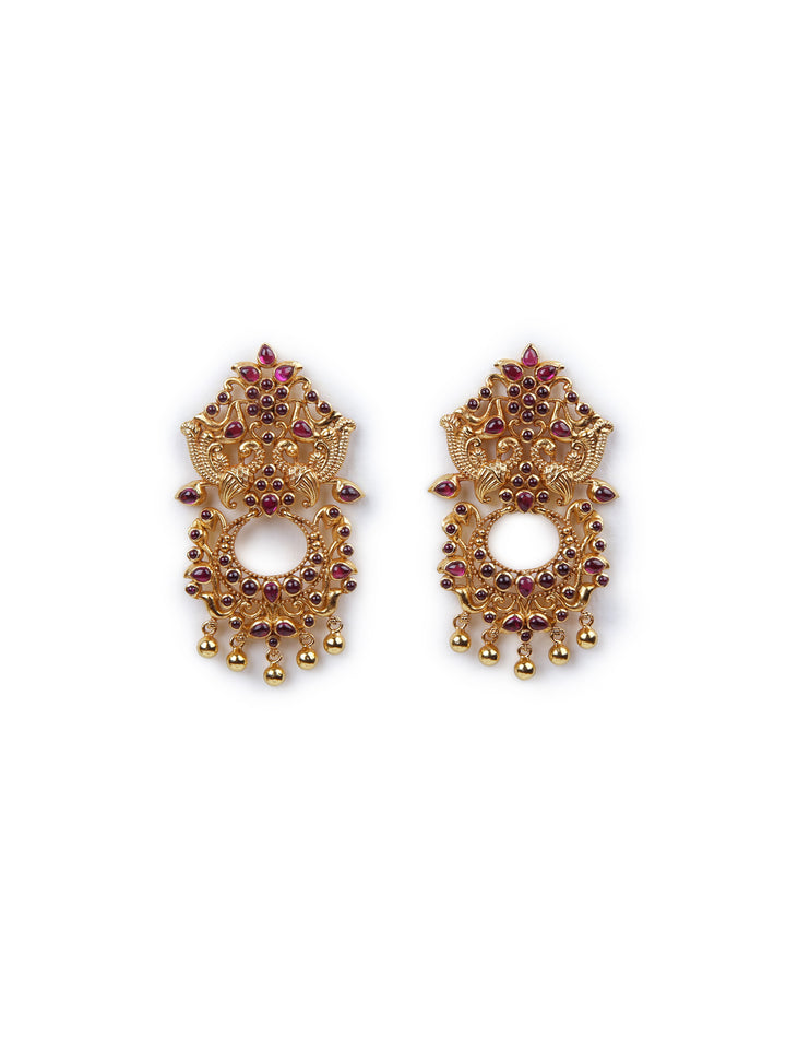 Dhanvika Earring - 925 silver gold polish