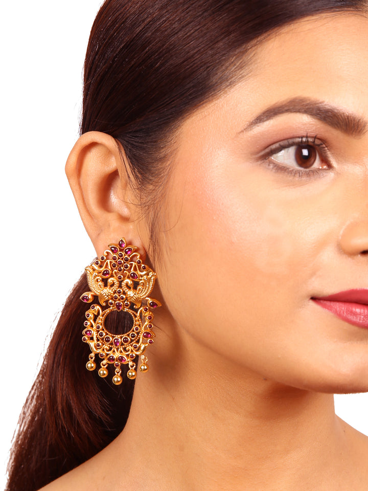 Dhanvika Earring - 925 silver gold polish