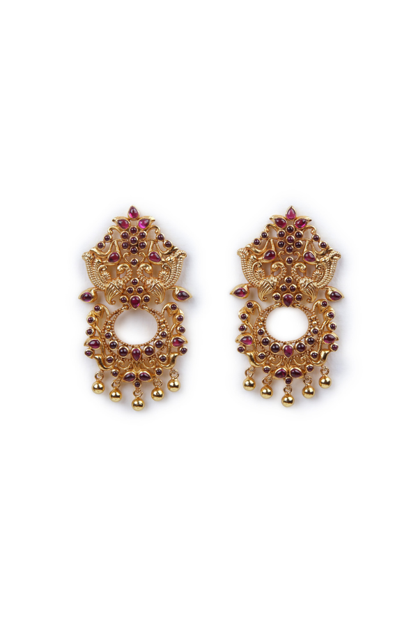 Dhanvika Earring - 925 silver gold polish