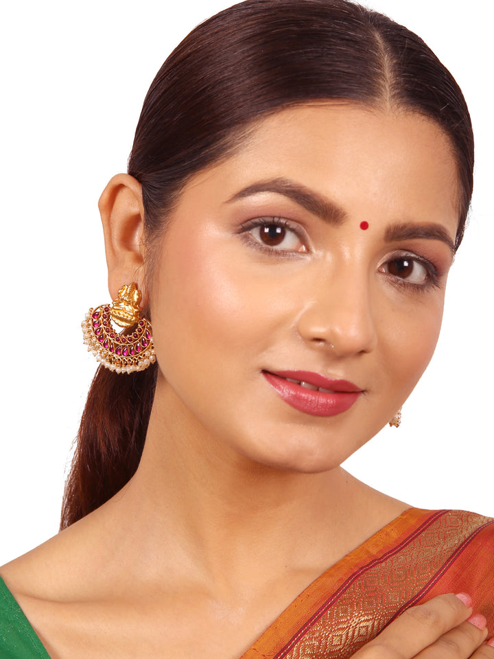 Dharani Chaandbali Earring - 925 silver gold polish