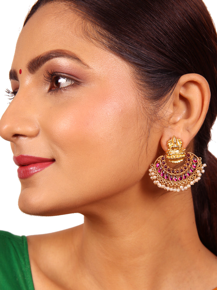 Dharani Chaandbali Earring - 925 silver gold polish