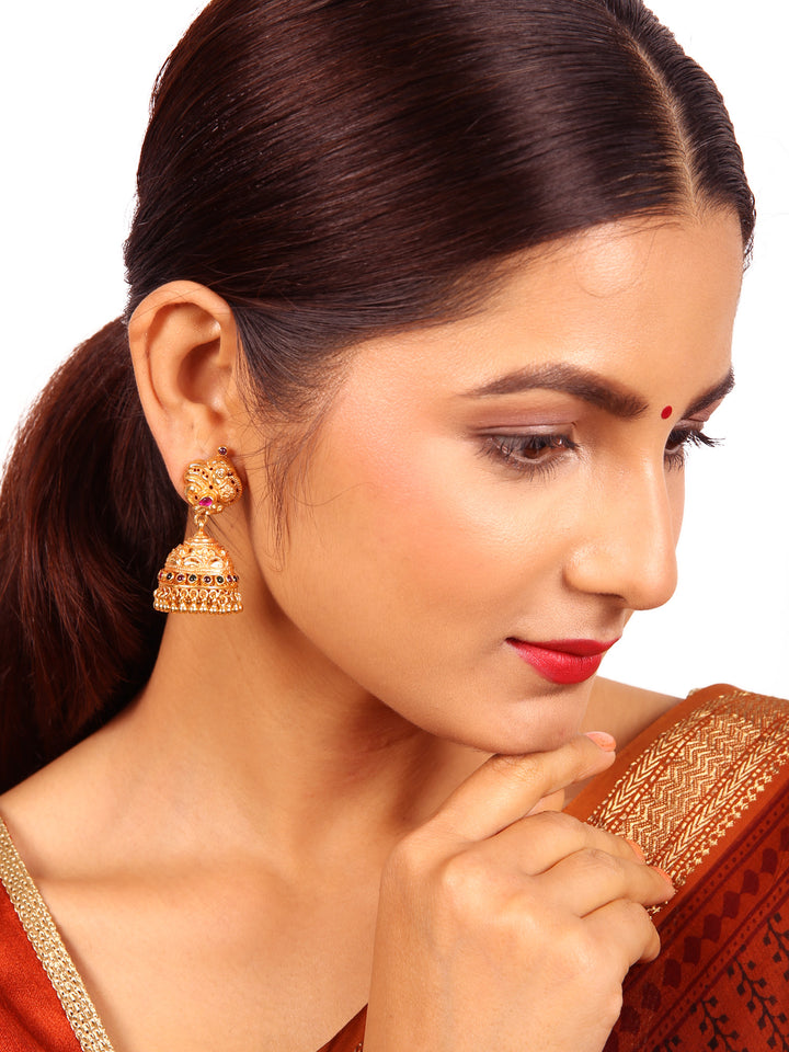 Dhwani Jhumka - 925 silver gold polish