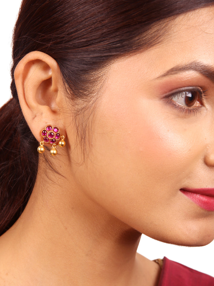 Dira Stud - 925 silver gold polish