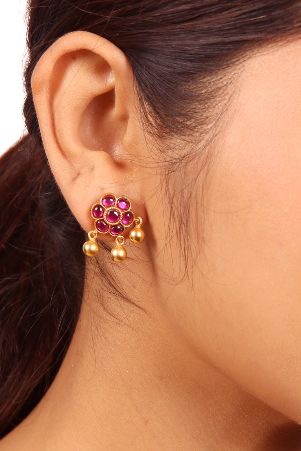 Dira Stud - 925 silver gold polish