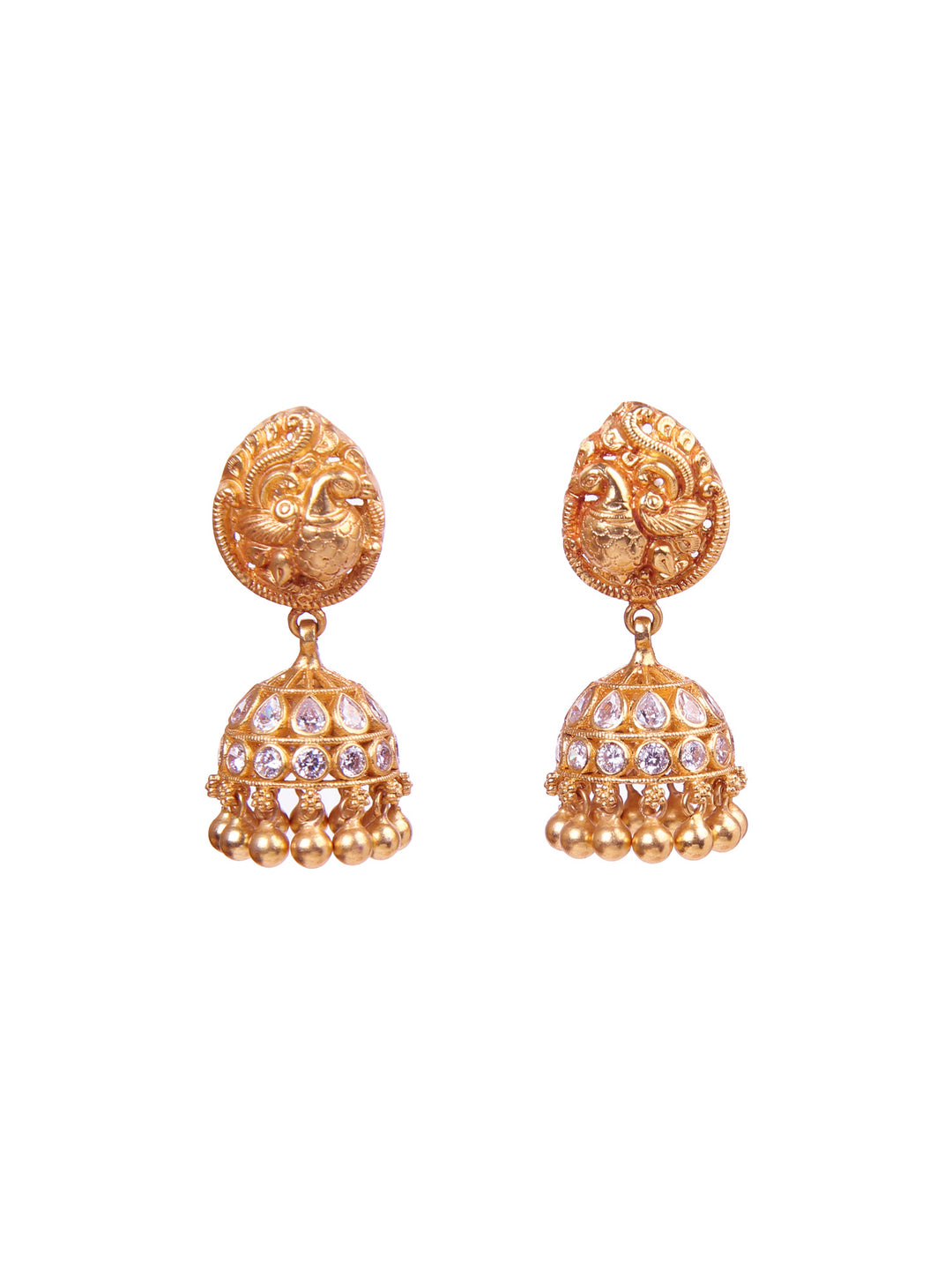 Disha Jhumka Earring - 925 silver gold polish