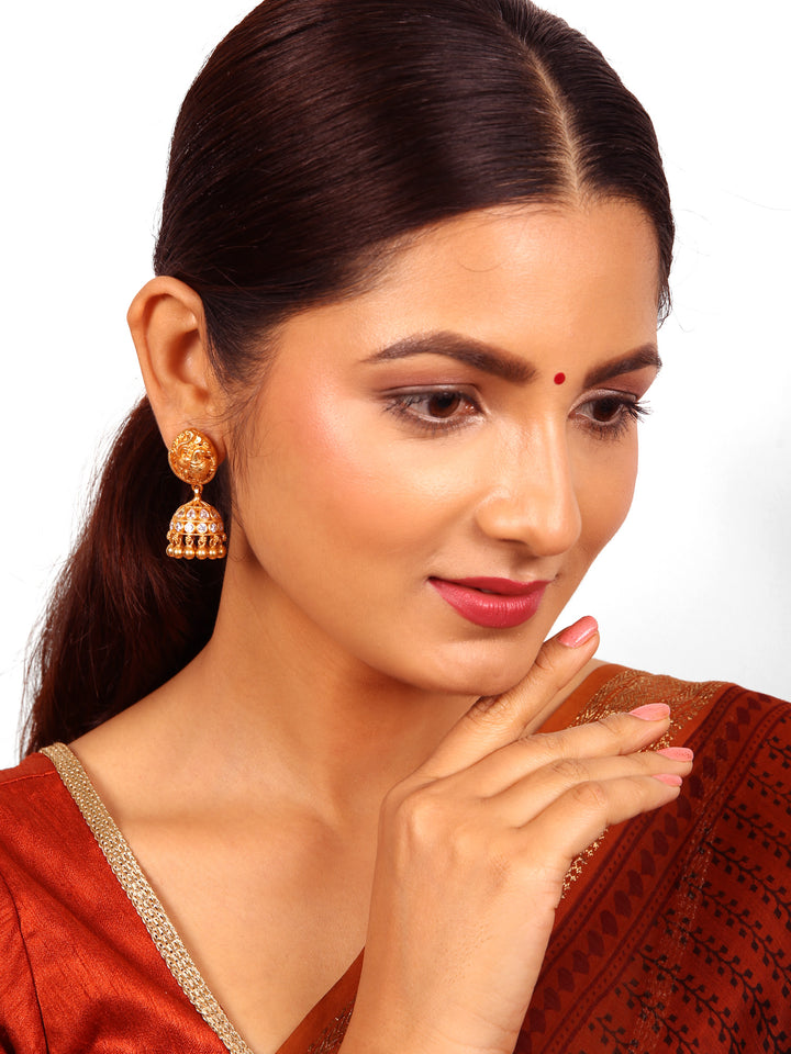Disha Jhumka Earring - 925 silver gold polish