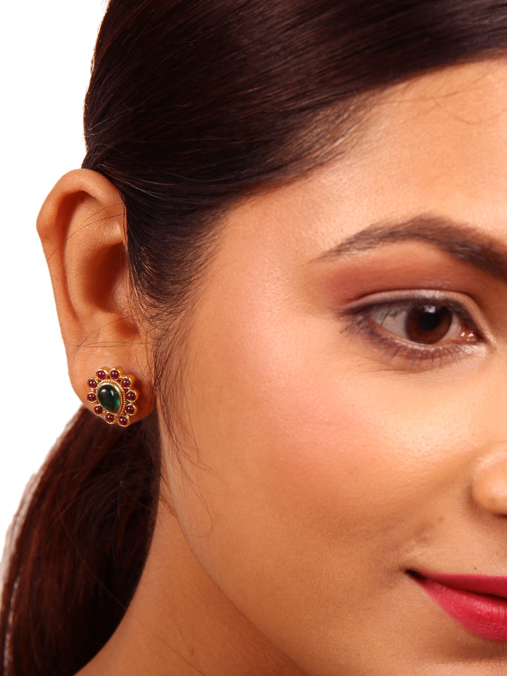 Diti Stud - 925 silver gold polish