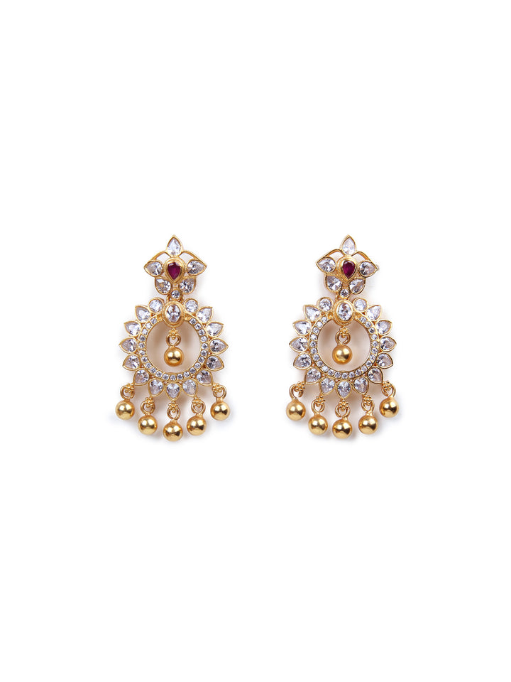 Divakarah Chaandbali Earring - 925 silver gold polish