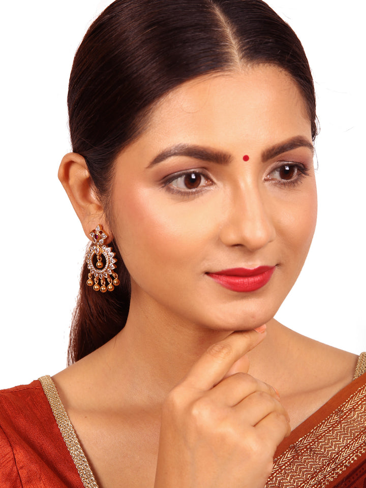 Divakarah Chaandbali Earring - 925 silver gold polish