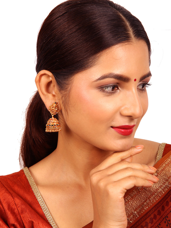 Durga Jhumka - 925 silver gold polish