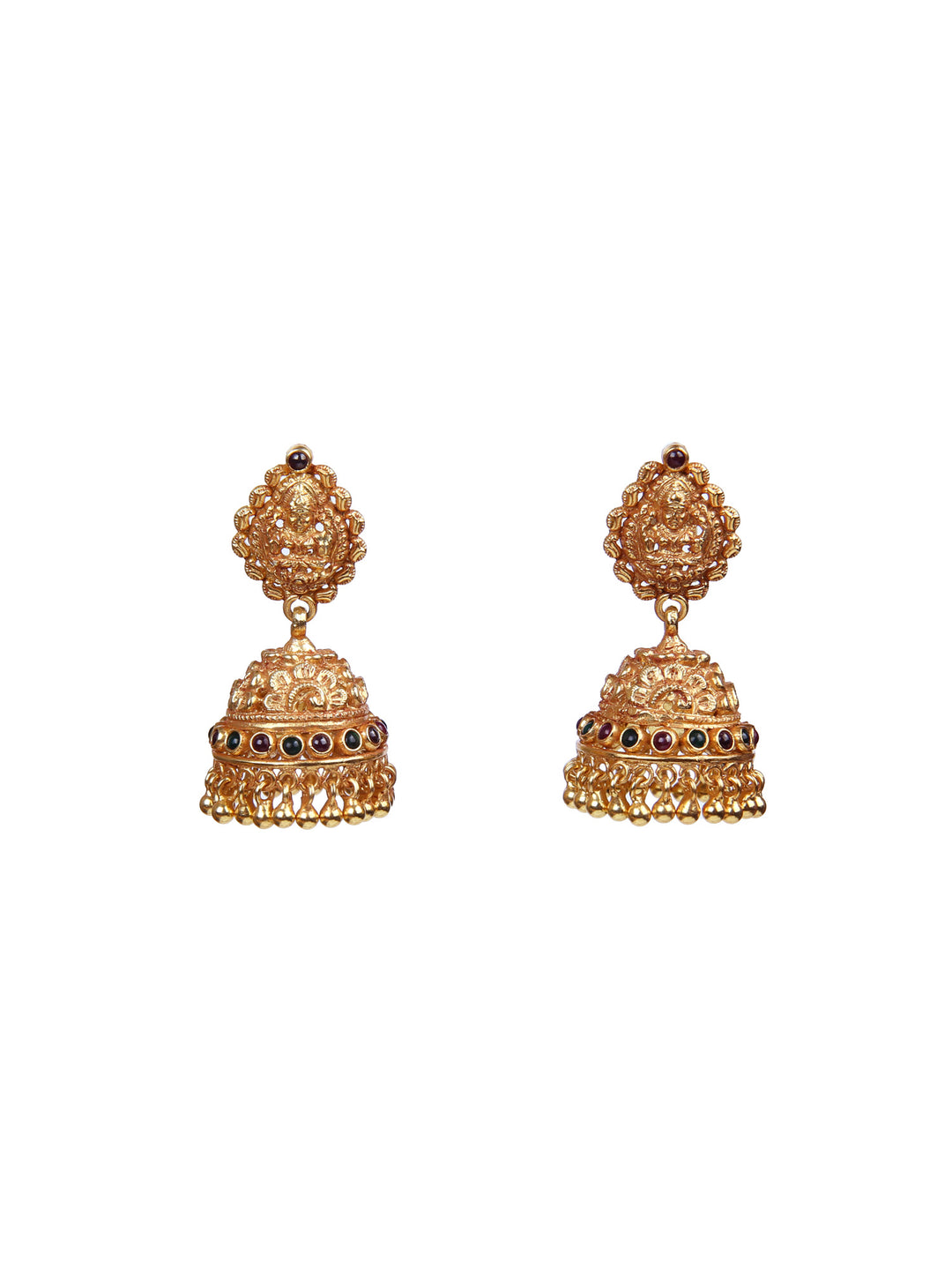 Durga Jhumka - 925 silver gold polish