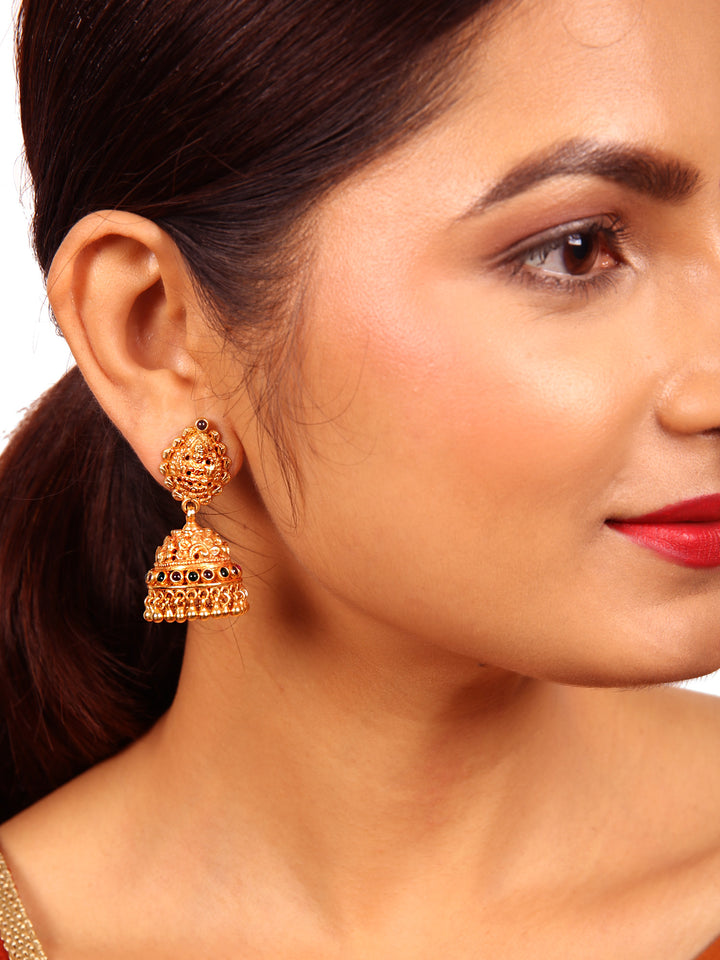 Durga Jhumka - 925 silver gold polish