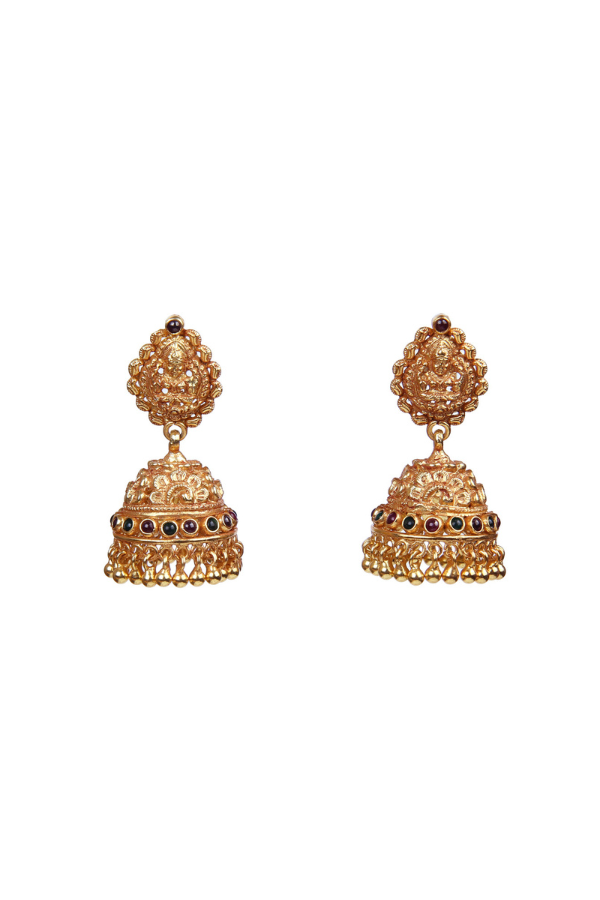 Durga Jhumka - 925 silver gold polish