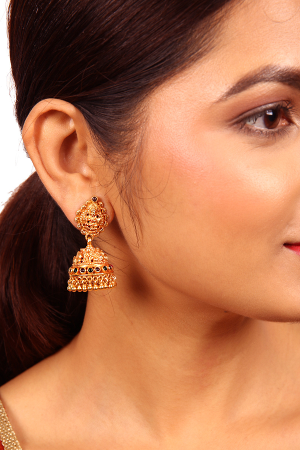 Durga Jhumka - 925 silver gold polish