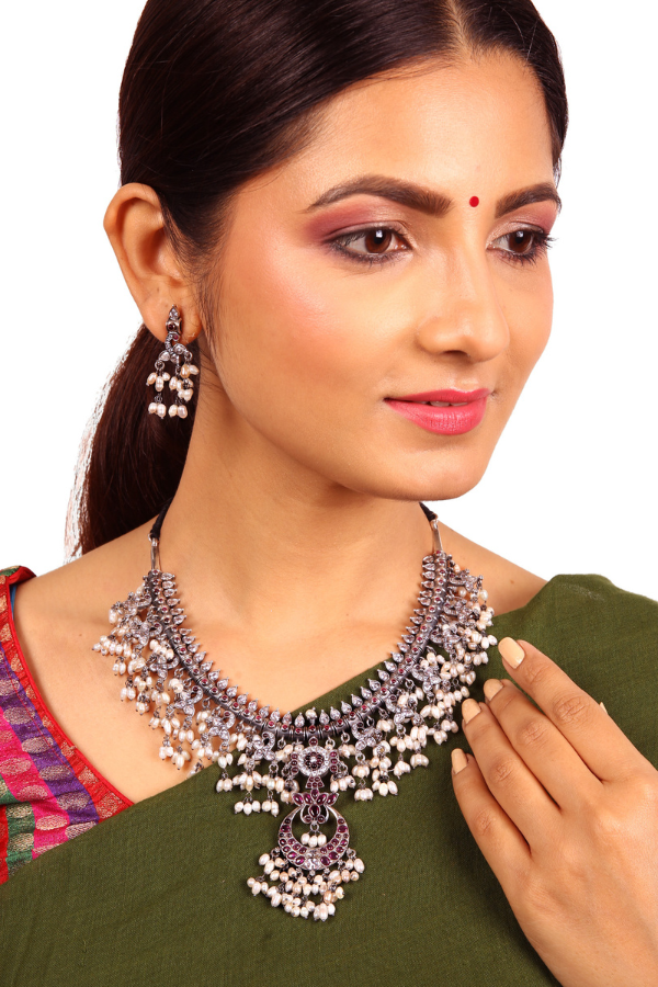 Eekshika Necklace - 925 oxidized silver