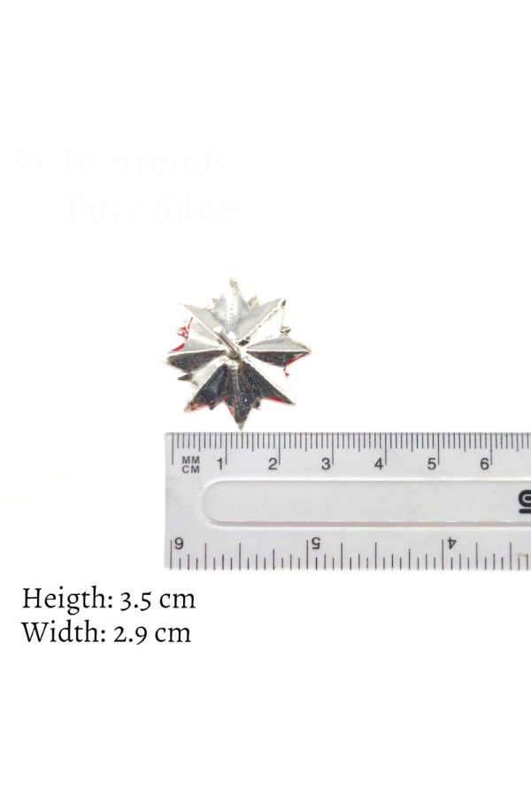 Enamel silver flower- pure silver gift items- silver pooja items for home, return gift for navarathri, wedding and housewarming