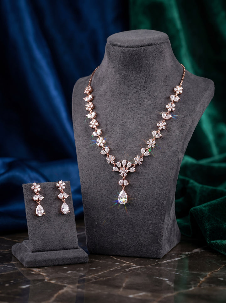Rose gold silver necklace